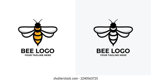 Ilustración vectorial del conjunto de logotipos de Bee