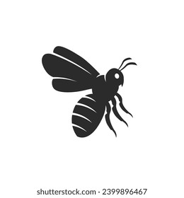 Bee logo. Bee silhouette for Emblem design. Heraldic symbol. Vector illustration