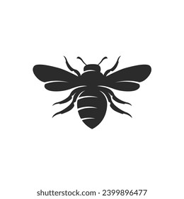 Bee logo. Bee silhouette for Emblem design. Simple bee's symbol. Vector illustration