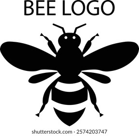 a bee logo silhoutte vector illustration  ,  and minimalist bird silhouette vector illustration, showcasing outspread wings, a streamlined body, and a sharp beak, symbolizing elegance and flight.