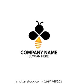 Bee logo simple and clean design vector