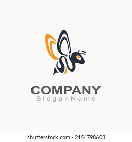 Bee logo simple creative inspiration for business template vector animal design