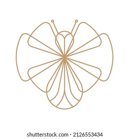 boceto del logo de la abeja con línea gráfica 
