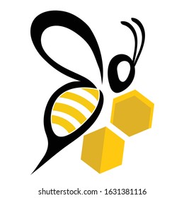 bee logo and symbol icon vector template