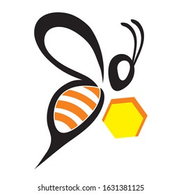 bee logo and symbol icon vector template