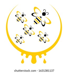 bee logo and symbol icon vector template