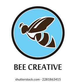 Bee Logo Symbol. Stencil Design. Tattoo Vector Illustration.