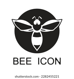 Bee Logo Symbol. Stencil Design. Tattoo Vector Illustration.