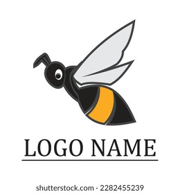 Símbolo del logotipo de abeja. Diseño de galería de símbolos. Ilustración del vector de tatuajes.