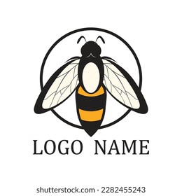 Bee Logo Symbol. Stencil Design. Tattoo Vector Illustration.