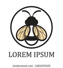 Símbolo del logotipo de abeja. Diseño de galería de símbolos. Ilustración del vector de tatuajes.
