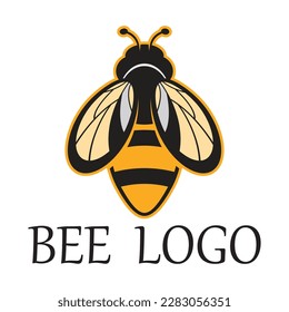 Bienenlogo-Symbol. Gestaltungsstil. Tattoo-Vektorgrafik.
