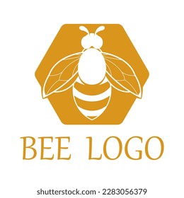 Bee Logo Symbol. Stencil Design. Tattoo Vector Illustration.
