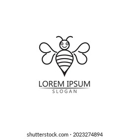 Vector de la plantilla de logotipo y símbolo de abeja
