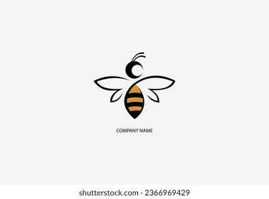 bee logo and symbol vector templates