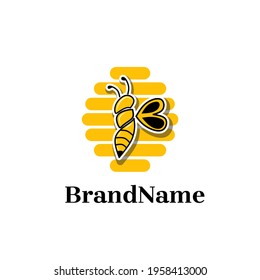 bee logo template, can be used as logo or brand