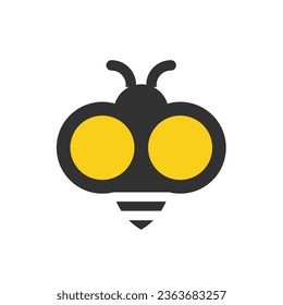 Bee Logo Template. Cute and Modern Design Style. Flat Logo. Vector Illustration