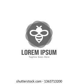 Bee logo template design. Minimalist bee logo with modern frame vector design