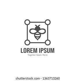 Bee logo template design. Minimalist bee logo with modern frame vector design