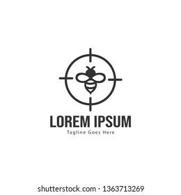 Bee logo template design. Minimalist bee logo with modern frame vector design