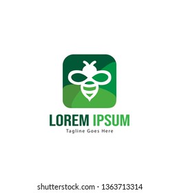 Bee logo template design. Minimalist bee logo with modern frame vector design