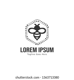 Bee logo template design. Minimalist bee logo with modern frame vector design
