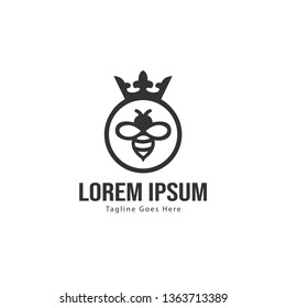Bee logo template design. Minimalist bee logo with modern frame vector design