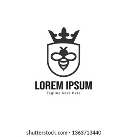 Bee logo template design. Minimalist bee logo with modern frame vector design