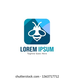 Bee logo template design. Minimalist bee logo with modern frame vector design