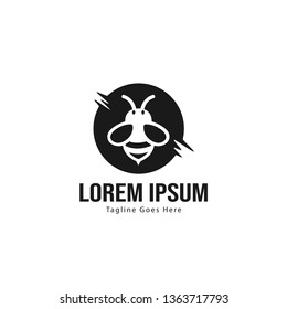 Bee logo template design. Minimalist bee logo with modern frame vector design