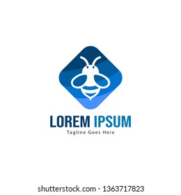 Bee logo template design. Minimalist bee logo with modern frame vector design
