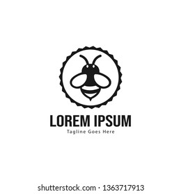 Bee logo template design. Minimalist bee logo with modern frame vector design