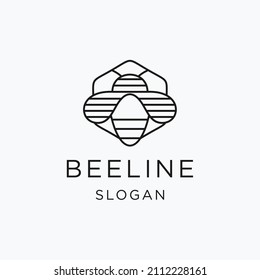 Bee Logo Template. Modern Design. Flat Logo. Vector Illustration