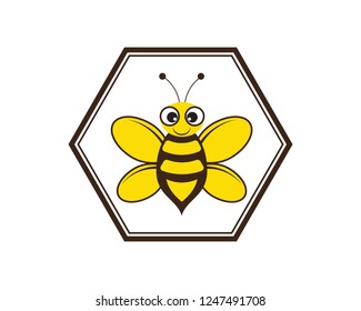 Bee Logo Template vector icon illustration design