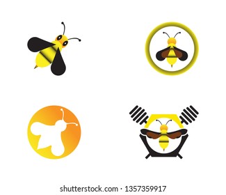 Bee Logo Template vector icon illustration design