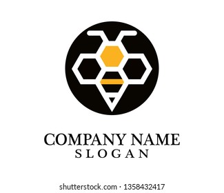 Bee Logo Template vector icon illustration design