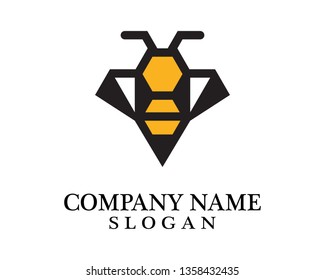Bee Logo Template vector icon illustration design