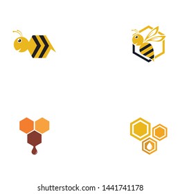 Bee Logo Template vector icon illustration design