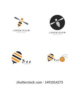 Bee Logo Template vector icon illustration design