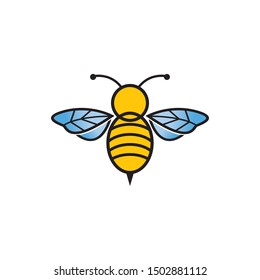 Bee logo template vector icon