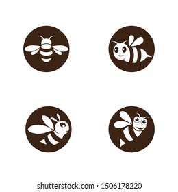 Bee logo template vector icon