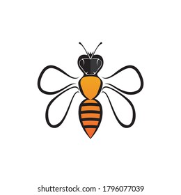 Bee Logo Template vector icon illustration design
