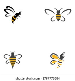 Bee Logo Template vector icon illustration design