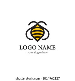 Bee logo template vector icon design
