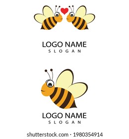 Bee Logo Template vector icon illustration design