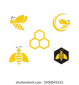 Bee Logo Template vector icon illustration design