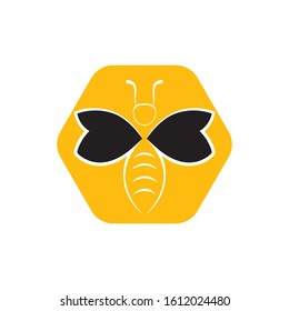 Bee Logo template Vector illustration.