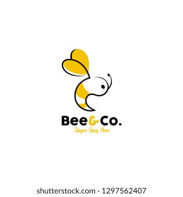 Bee logo template vectort. Animal logo template