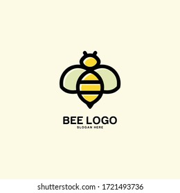 bee logo vector animal design