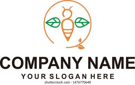 bee logo vector animals design